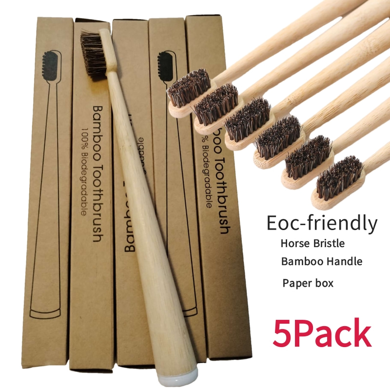 Bamboo Toothbrush Set - Brosse à dents en bambou à