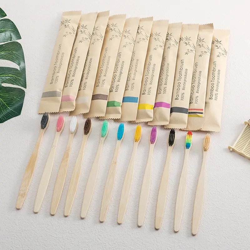 Bamboo Toothbrush Set - Lot de 10 brosses à dents
