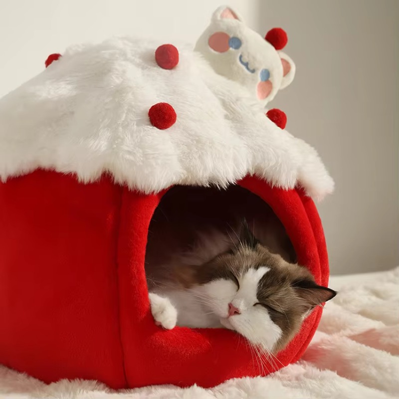Sustainable Living House - Maison-caverne pour chat de style hivernal