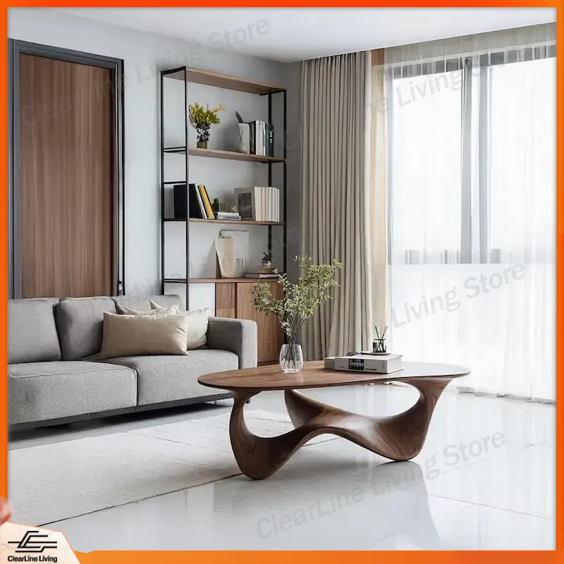 Sustainable Living Home - Table basse moderne en bois massif,