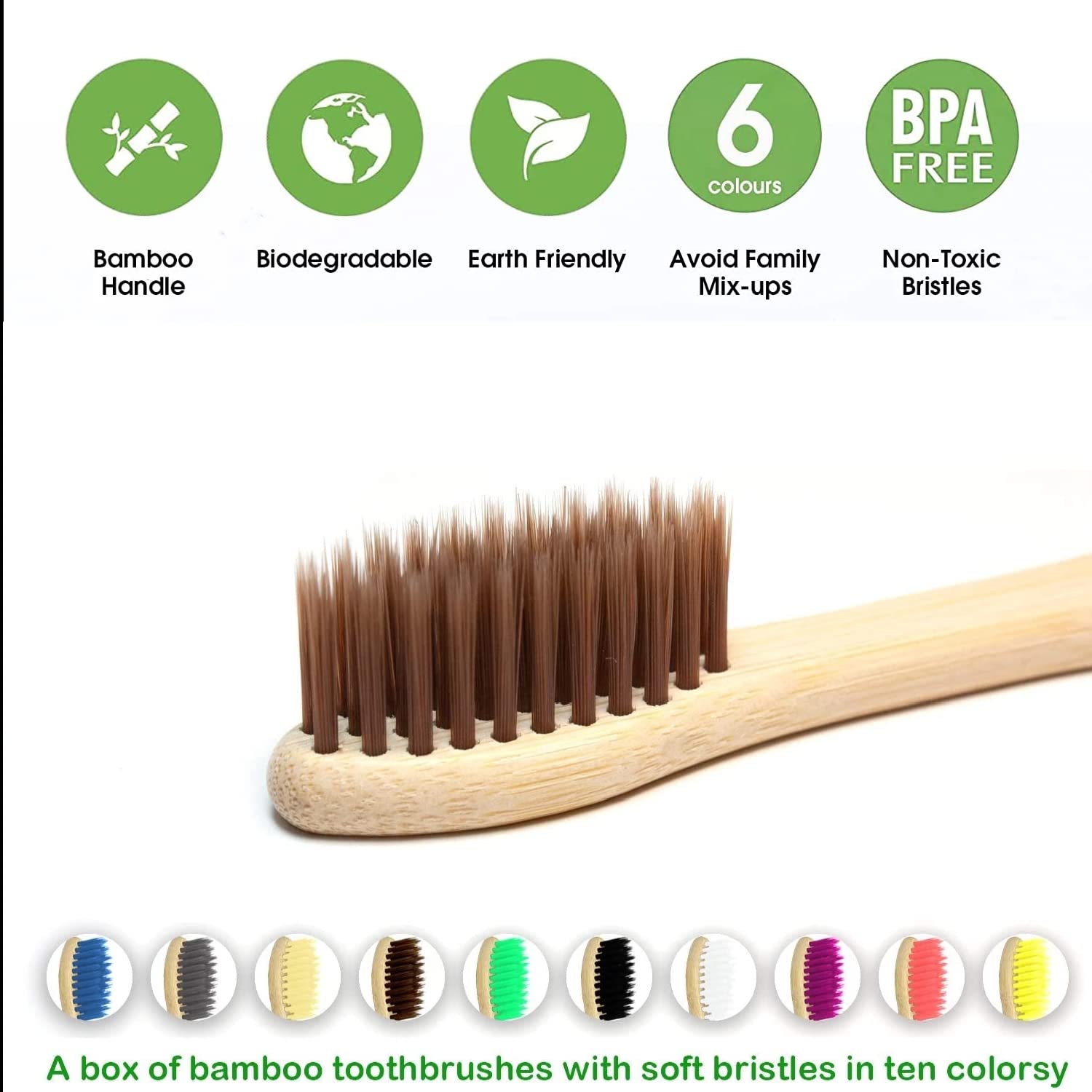 Lot de 10 brosses à dents en b - Bamboo Toothbrush Set avis et prix