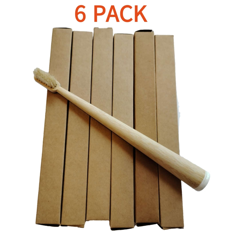 Lot de 6 brosses à dents en po - Bamboo Toothbrush Set avis et prix