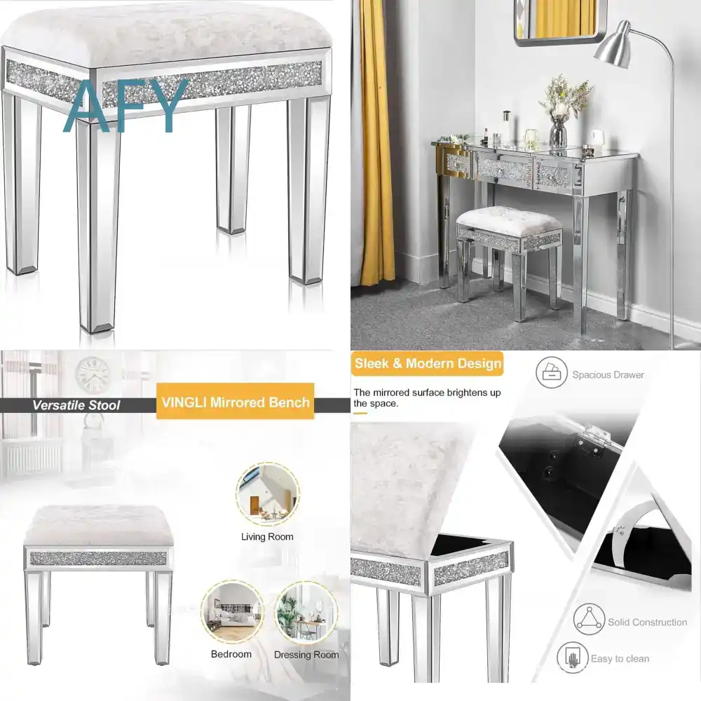 Banc de coiffeuse rembourré en - Muji Home Storage avis et prix