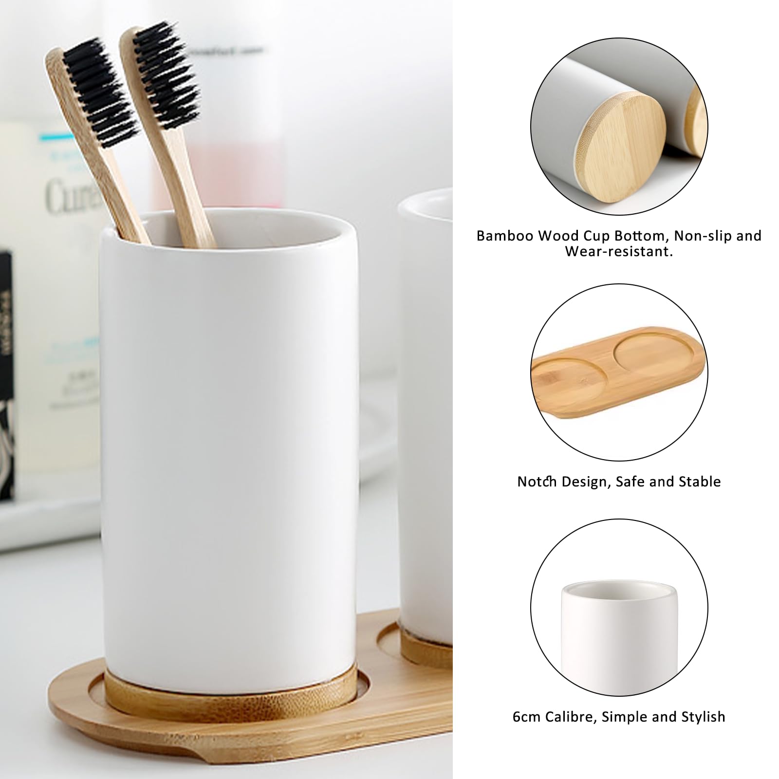 Ensemble de salle de bain en c - Bamboo Toothbrush Set avis et prix